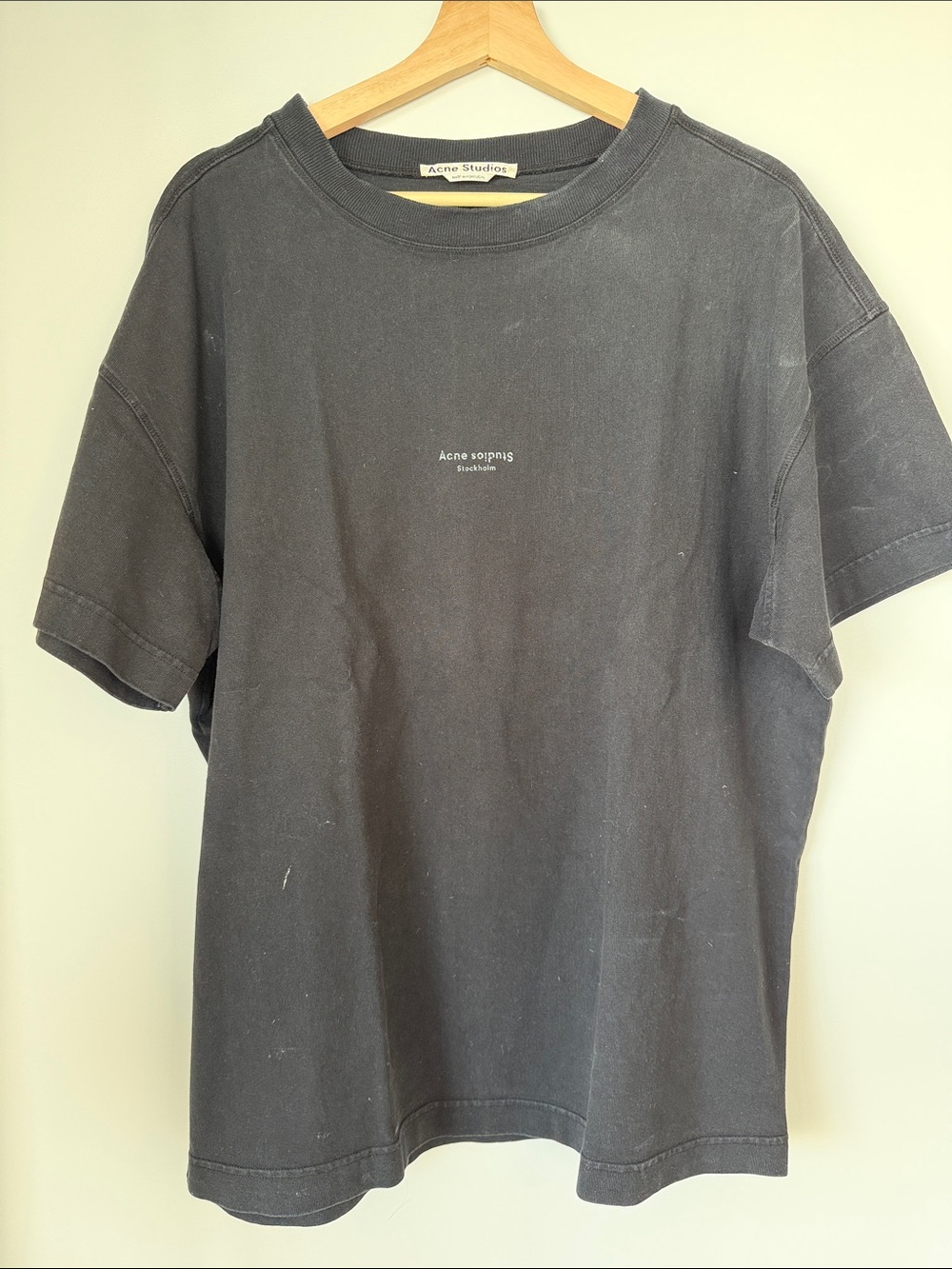 Acne Black Short-Sleeve Logo Tee